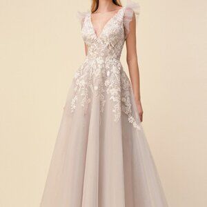 Pale/Mauve Color Lennox Floral Party Gown ALA1018